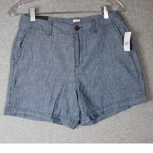 Gap Womens‎ 5" Cotton Shorts High Rise Casual Everyday Blue Size 2